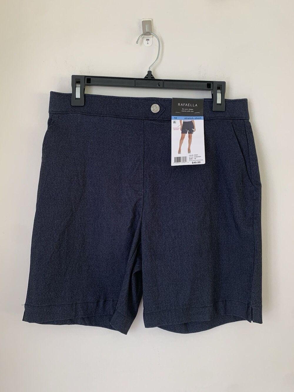 NWT Rafaella 7" High Rise Stretch Shorts Rinse - Size 10 - Picture 6 of 14